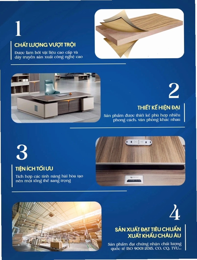 4 ưu điểm nổi bật khi lựa chọn bàn giám đốc phù hợp
