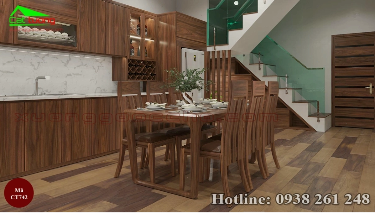 Bàn ăn gỗ óc chó CT742 đẳng cấp