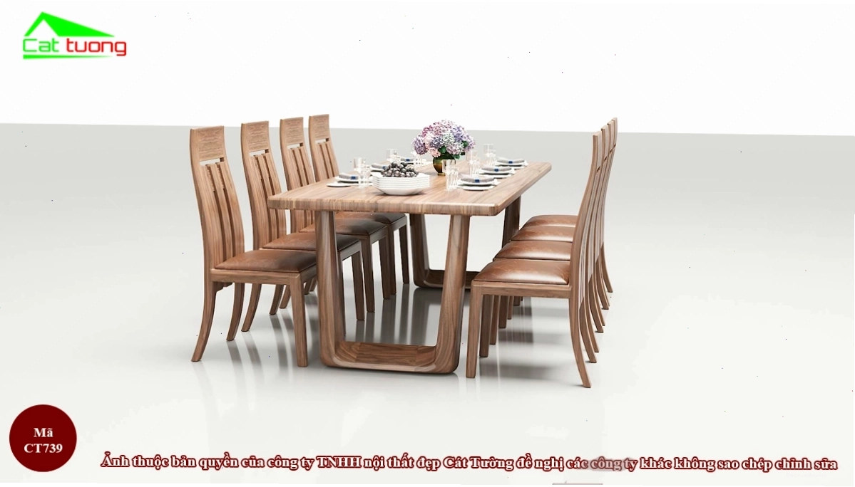 Bàn ghế ăn gỗ óc chó CT739 a