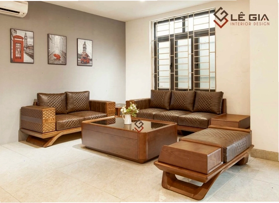 Bàn ghế sofa gỗ phòng khách hiện đại LG-SG247