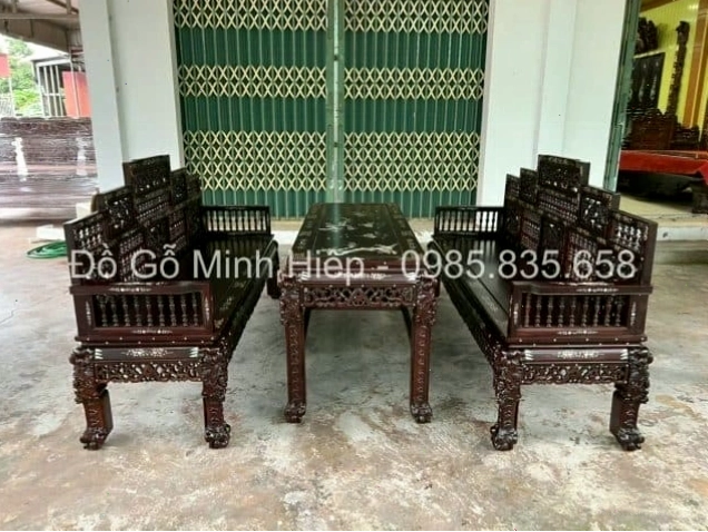 Bàn Ghế Trường Kỷ Song Tiện Ngũ Sơn Khảm với thiết kế độc đáo