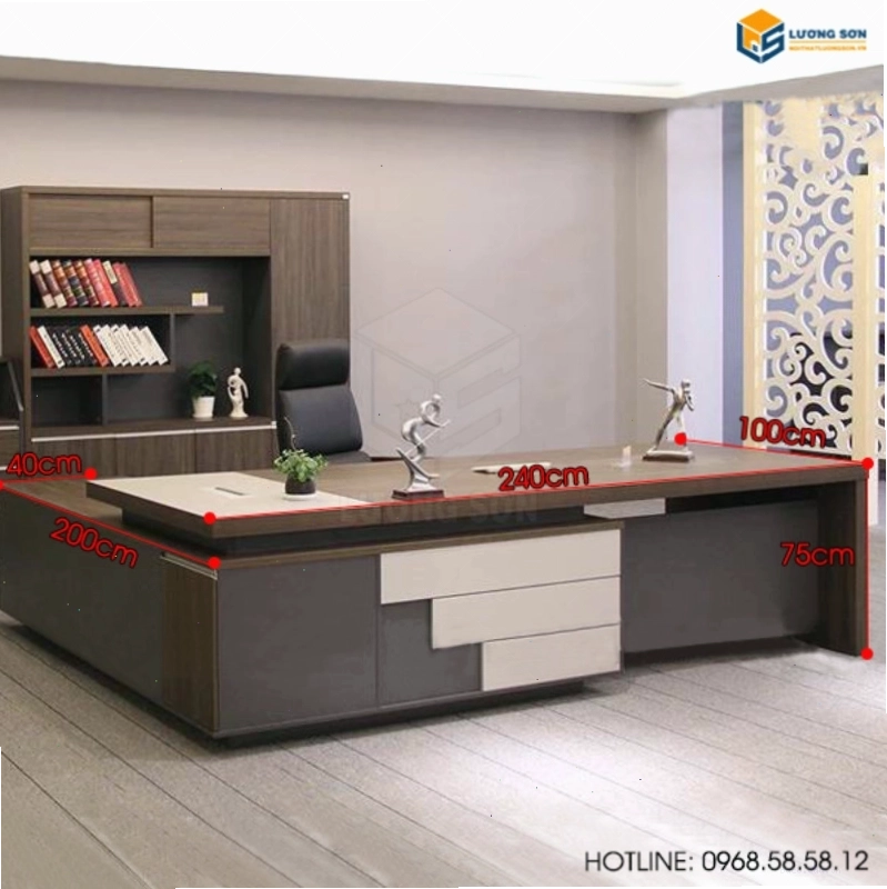 Bàn giám đốc hiện đại với kiểu dáng chữ L độc đáo