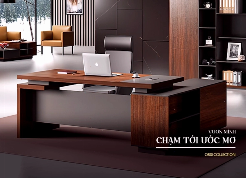 Bàn giám đốc sang trọng Orsi với thiết kế độc đáo và vật liệu cao cấp