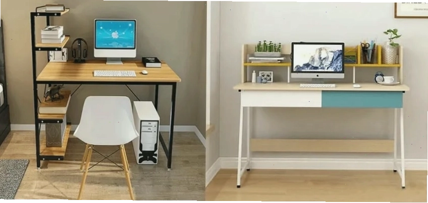Bàn học gỗ tự nhiên kết hợp chân sắt mang phong cách hiện đại, khỏe khoắn
