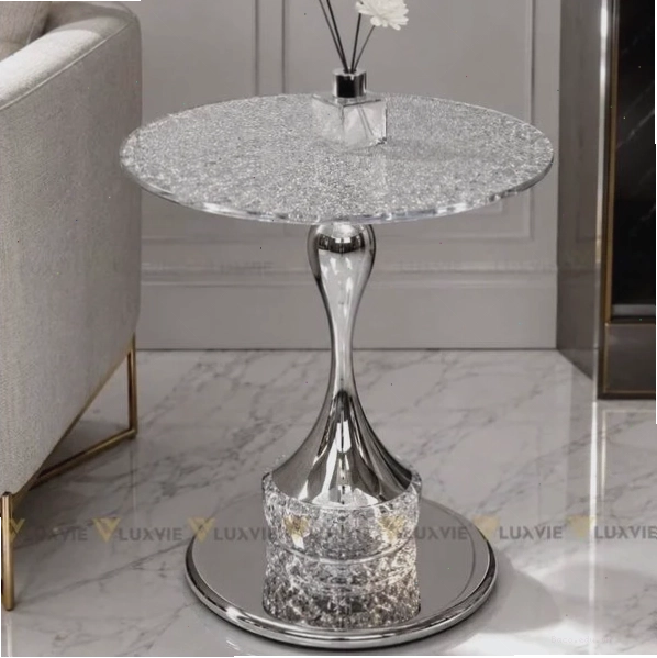 Bàn trà AKLC96 với mặt đá vân độc đáo, chân kim loại chắc chắn, tạo điểm nhấn ấn tượng
