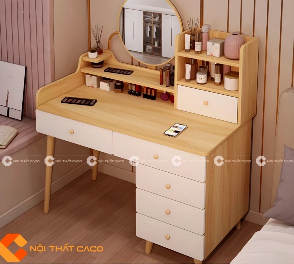 Bàn Trang Điểm Gỗ MDF Thiết Kế Hiện Đại, Đa Năng - BTD047
