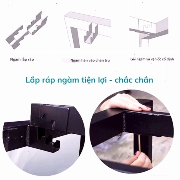 Bàn vi tính lắp ráp ngàm chắc chắn với thiết kế chữ L tiện lợi