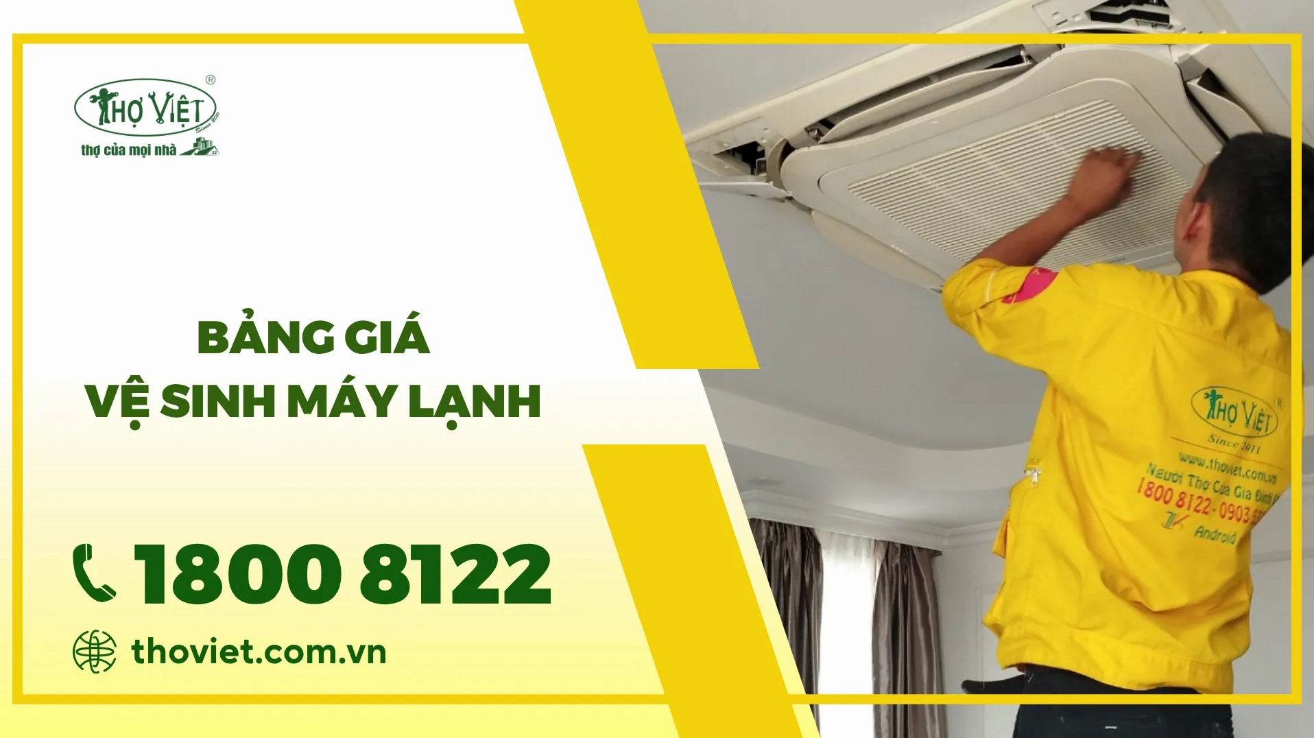 Bảng giá vệ sinh máy lạnh Thợ Việt & Liên Nghĩa cập nhật 07/2026