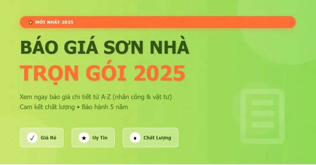 Báo giá sơn nhà trọn gói