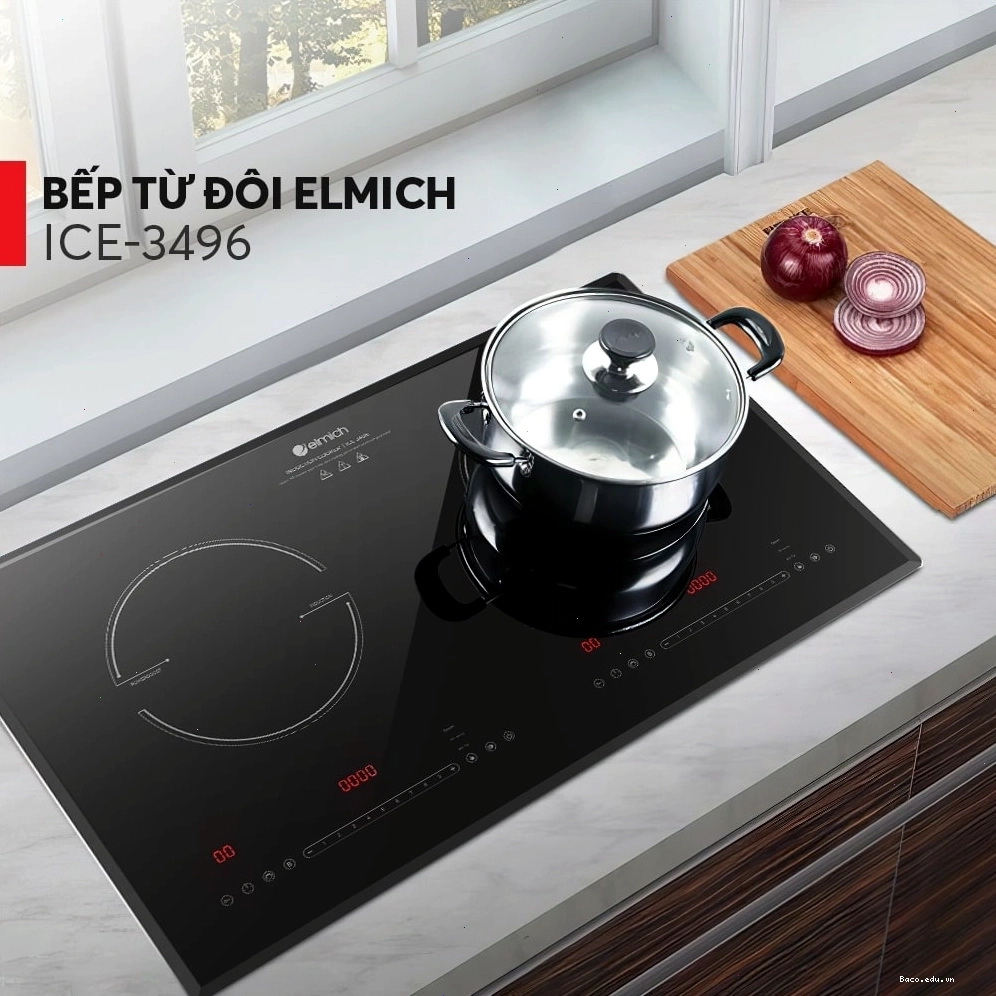 Bếp từ đôi Elmich ICE-3496 với thiết kế tối giản, sang trọng, phù hợp mọi không gian bếp
