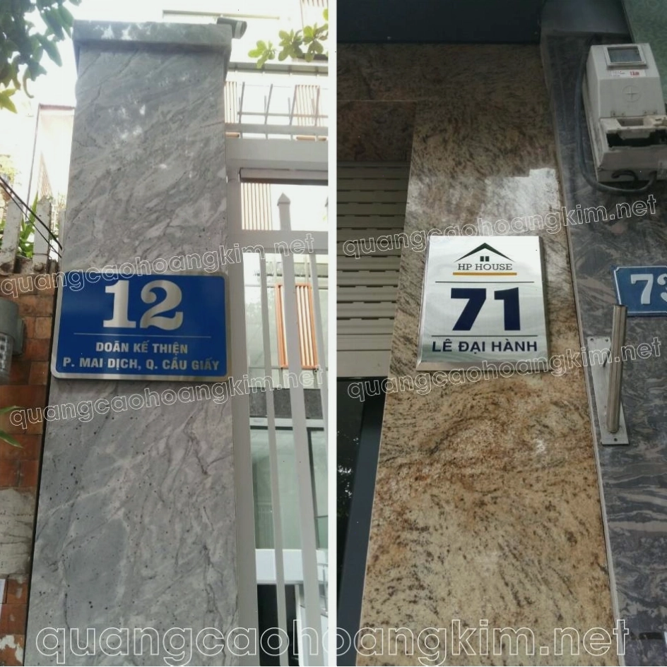Biển số nhà đẹp bằng mica có độ bền cao