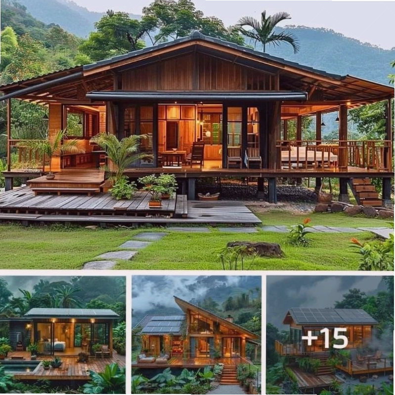 Biệt thự gỗ với kiến trúc bề thế và sang trọng