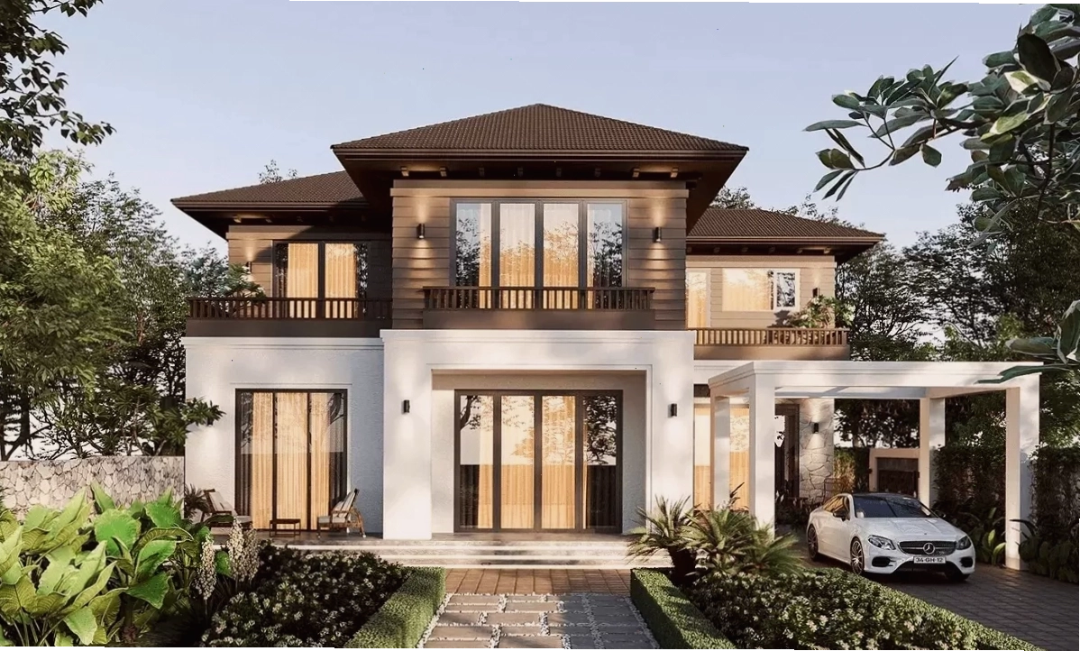 Biệt thự phong cách Indochine (Đông Dương) đẹp, tối giản