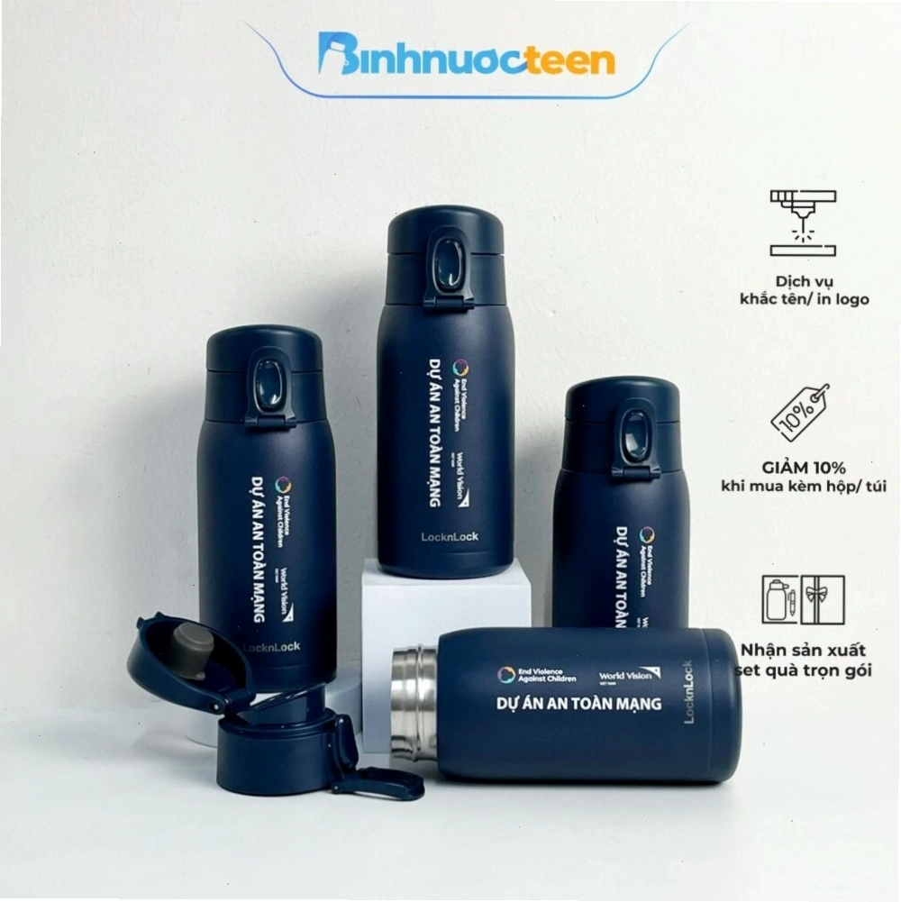 Bình Giữ Nhiệt LocknLock 360ml LHC3307 School Fit Daily Rock One Touch Tumbler trẻ trung