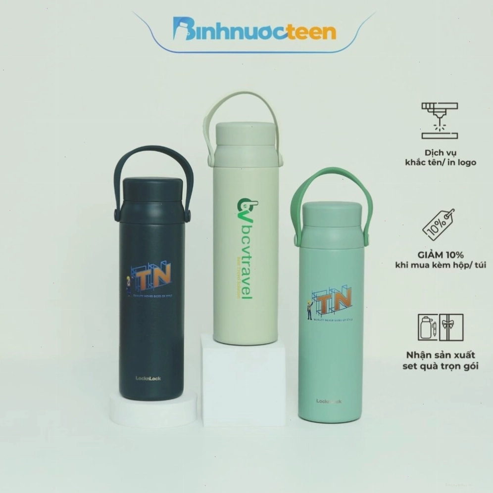 Bình Giữ Nhiệt LocknLock 450ml LHC4246 Wanna Be Tumbler Carry có tay cầm