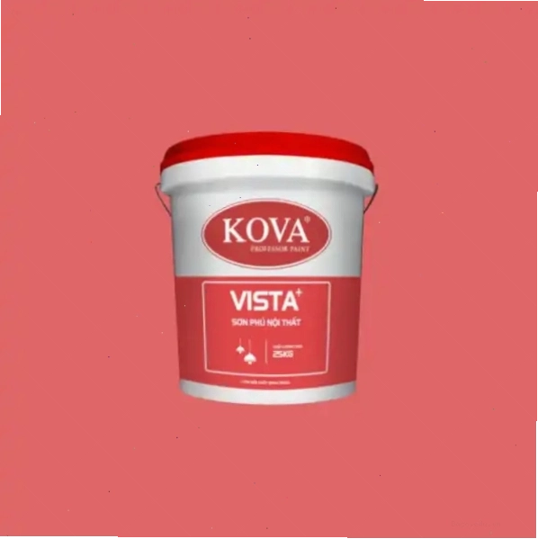 Bình sơn trắng với thương hiệu KOVA Vista màu đỏ, thể hiện sự hiện đại và năng động.