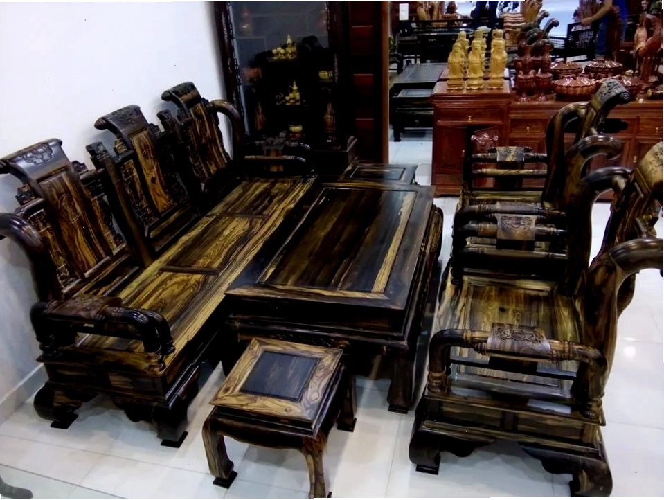 Bộ bàn ghế gỗ mun đa dạng kiểu dáng