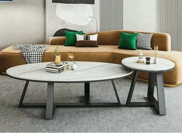 Bộ bàn sofa đôi mặt đá khung sắt sơn tĩnh điện, phong cách ấn tượng