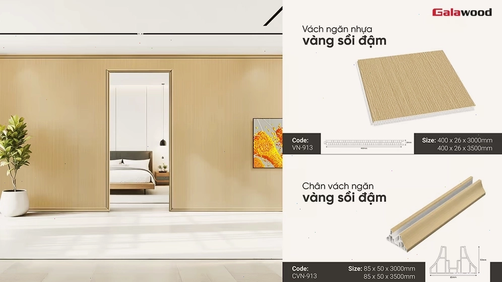 Bộ hình vách ngăn nhựa Galawood mẫu 913