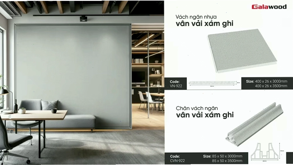 Bộ hình vách ngăn nhựa Galawood mẫu 922