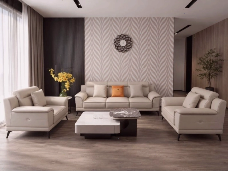 Bộ Sofa Da Băng Hiện Đại Belluno SB01 mang đến sự tinh tế và tiện nghi cho phòng khách