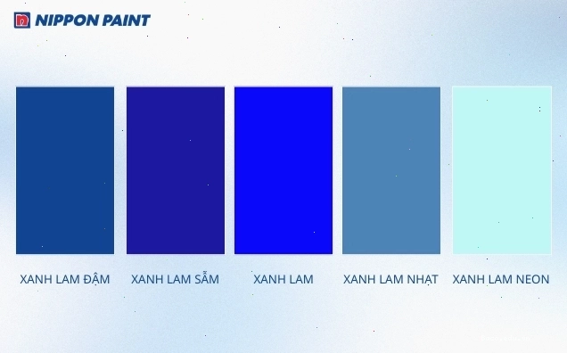 Các sắc độ khác nhau của màu xanh lam
