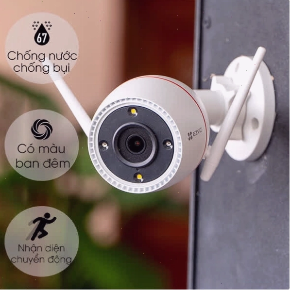 Camera Ezviz H3c 2K 4MP chống nước IP67, tích hợp đàm thoại hai chiều.