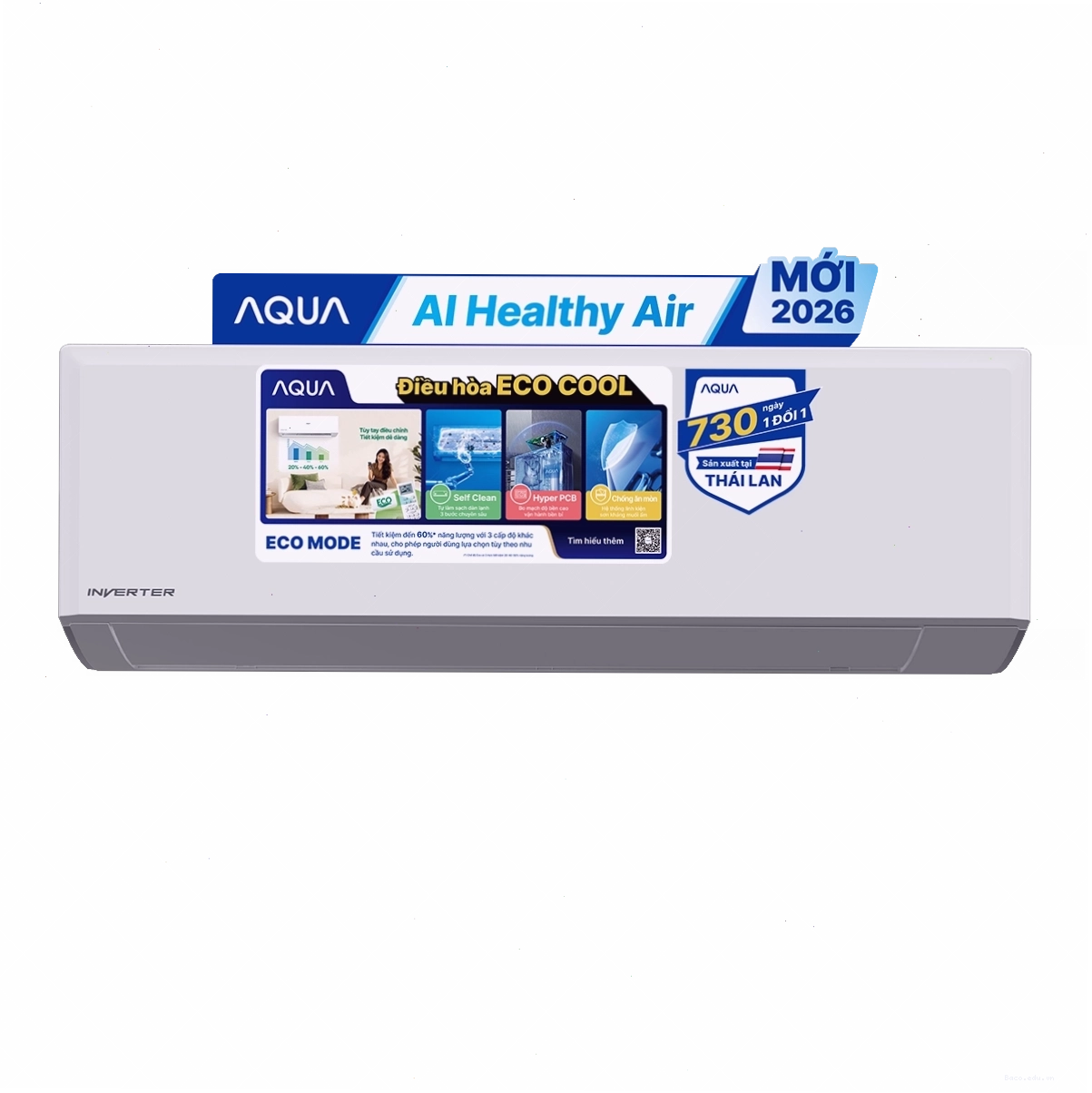 Cận cảnh bộ lọc khí trên máy lạnh Aqua, giúp loại bỏ bụi bẩn hiệu quả