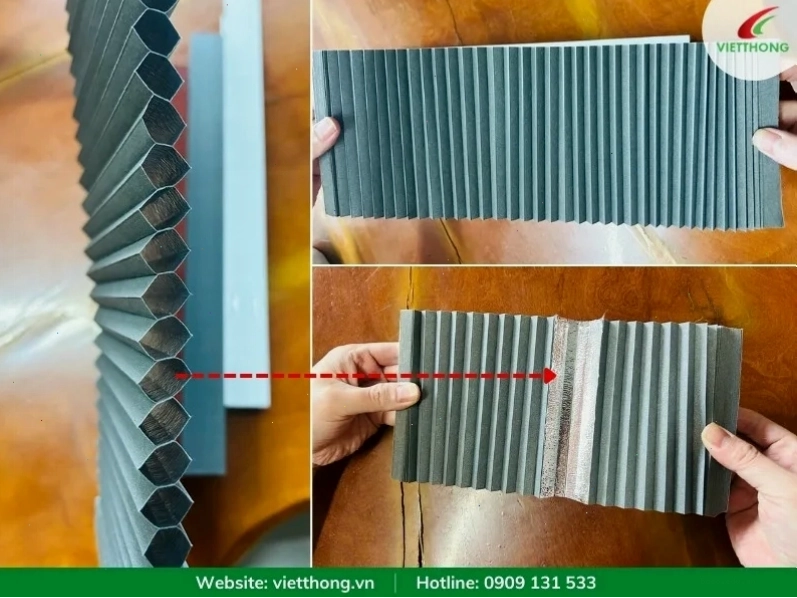 Cấu trúc rèm tổ ong tráng nhôm chống nhiệt hiệu quả