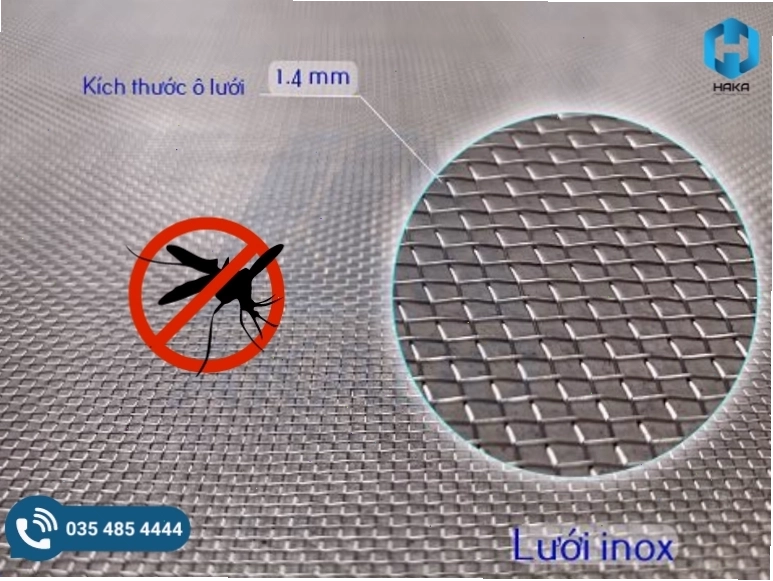 Chất liệu lưới Inox cao cấp của cửa chống muỗi