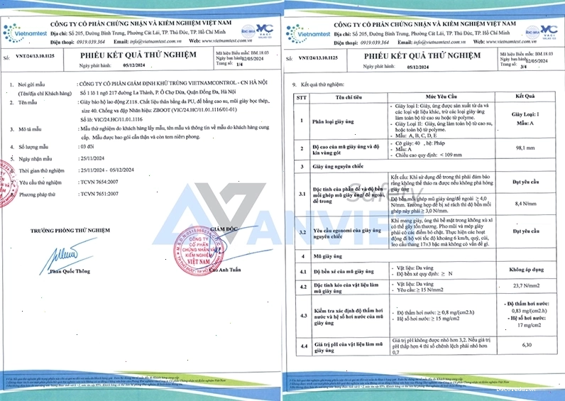 Chất lượng giày bảo hộ của An Việt luôn được kiểm nghiệm nghiêm ngặt, đảm bảo đạt chuẩn an toàn cao nhất.