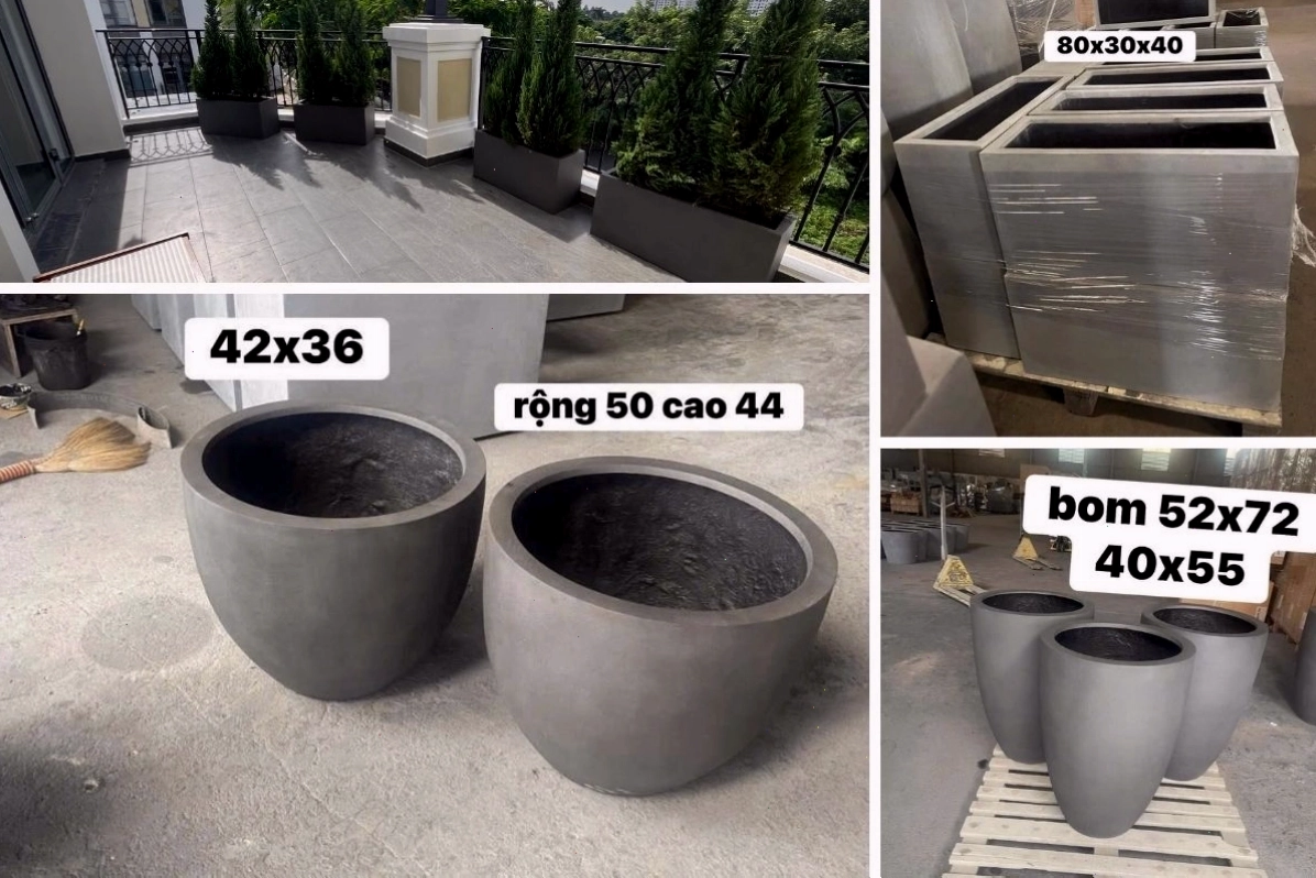 Chậu composite nguyên khối tại Furino, đảm bảo độ bền và thẩm mỹ