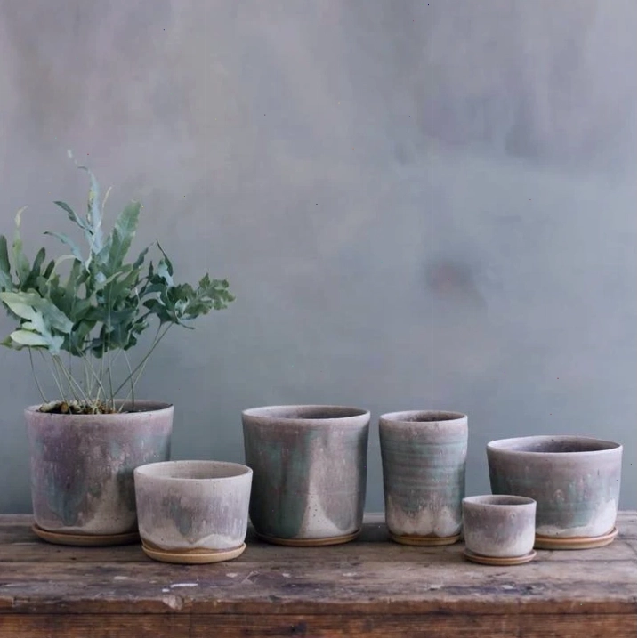 Chậu gốm sứ Moss Green màu xanh rêu dịu mắt