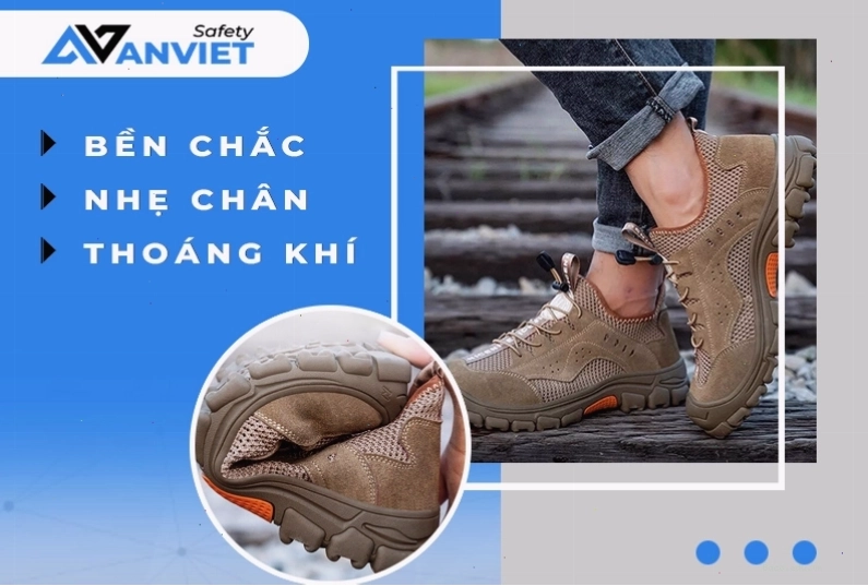 Chọn giày bảo hộ có chất liệu bền, nhẹ và thoáng khí để tăng cường sự thoải mái và an toàn.