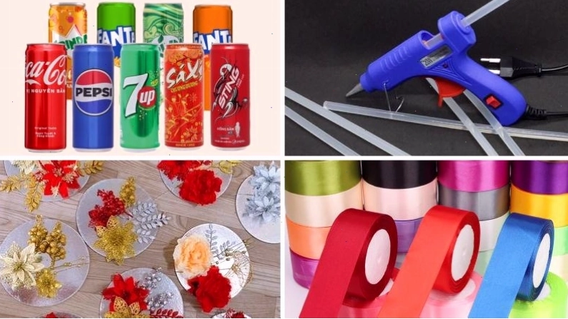 Chuẩn bị đầy đủ nguyên liệu làm tháp bánh nước ngọt