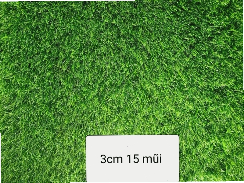 Cỏ nhân tạo cao 3cm với 15 mũi khâu, tạo độ dày và sự êm ái vượt trội