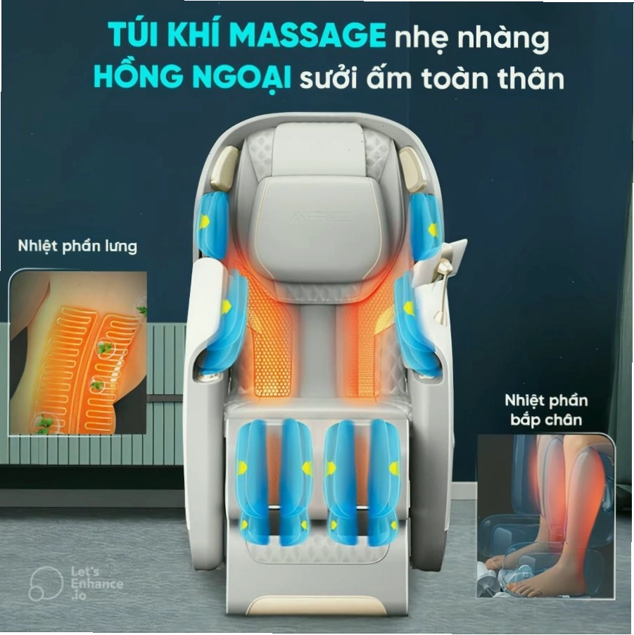 Công nghệ massage túi khí trên ghế massage Maxcare
