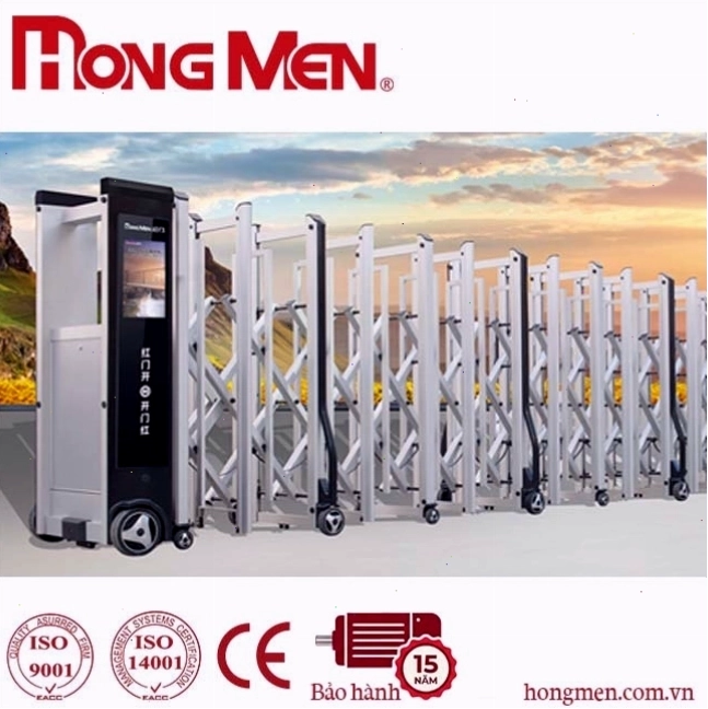Cổng xếp tự động H20C làm từ hợp kim nhôm cao cấp