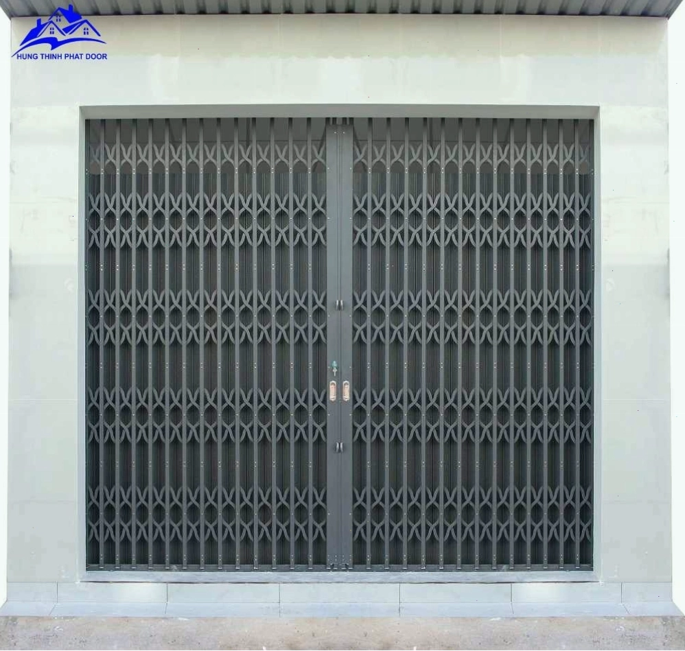 Cửa kéo sơn tĩnh điện màu đen, sang trọng và hiện đại
