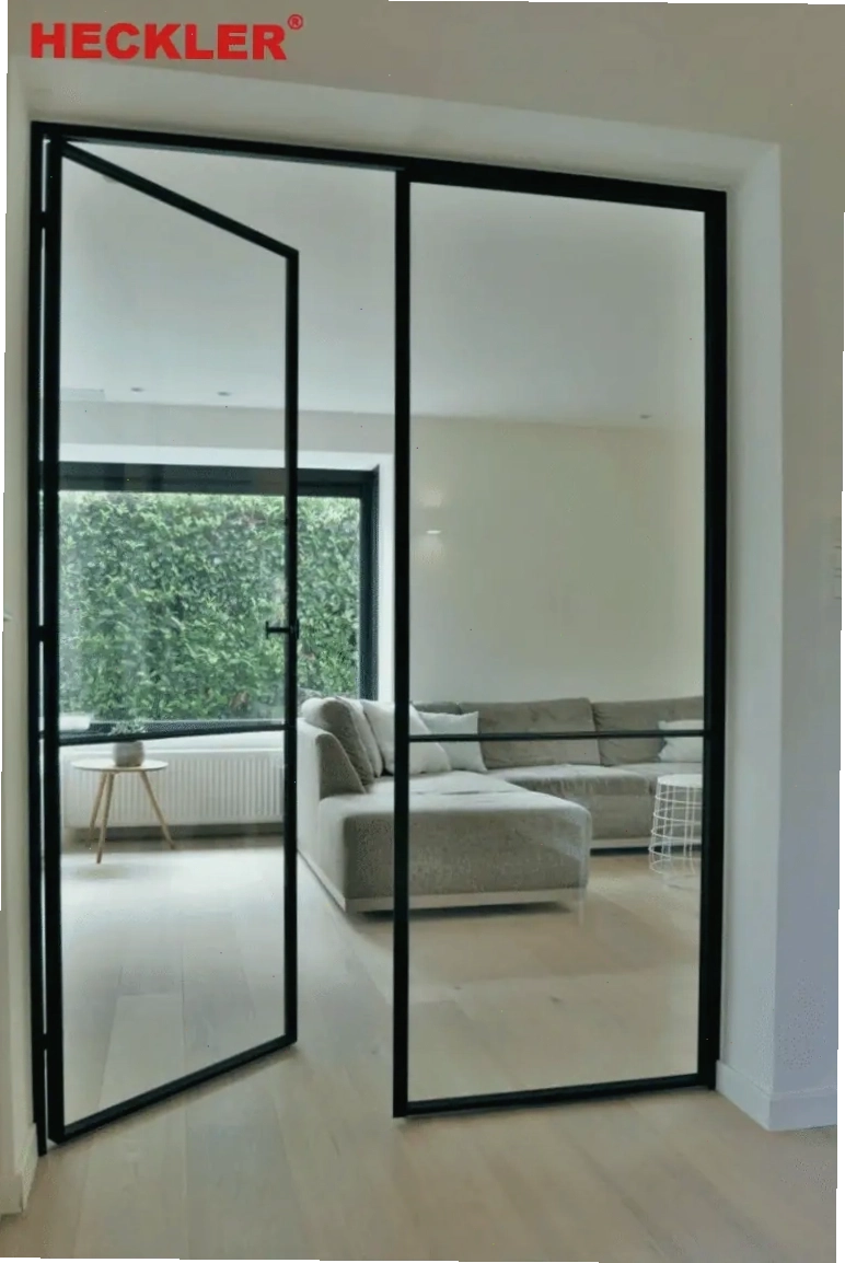 Cửa slim mở quay 2 cánh hiện đại