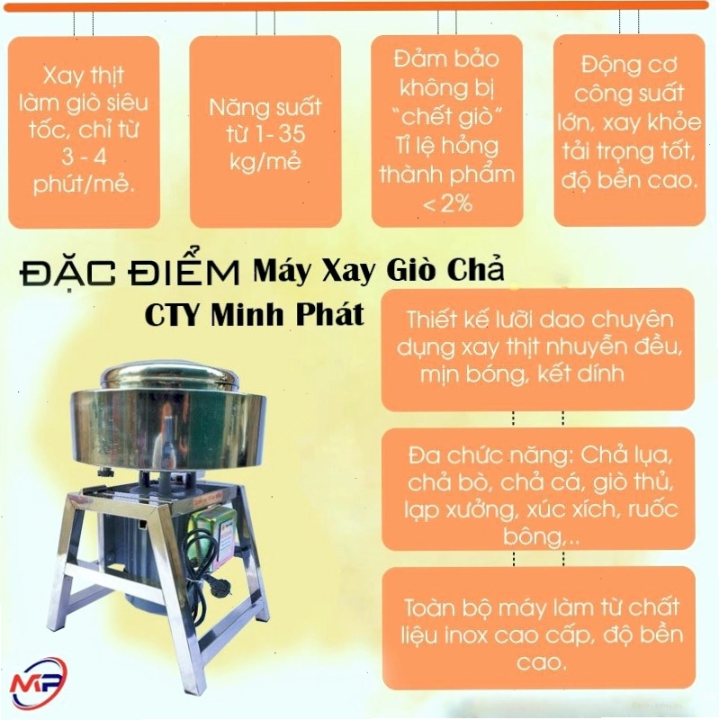 Đặc điểm nổi bật của máy xay giò chả Minh Phát