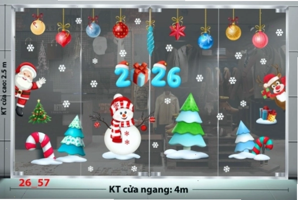 Decal dán tường combo 57 với các họa tiết Giáng Sinh
