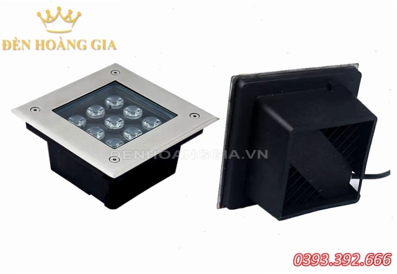 Đèn led âm đất, âm sàn, âm tường hình vuông