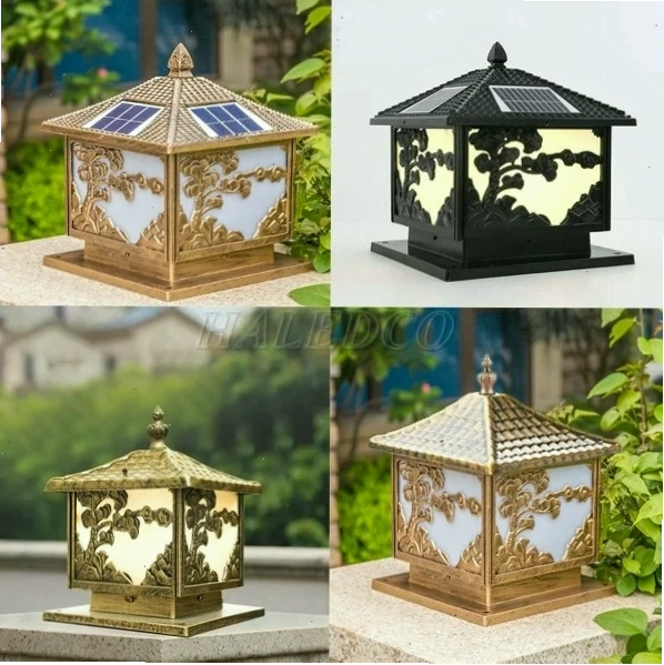 Đèn trang trí lối đi biệt thự với hoa văn cây Tùng