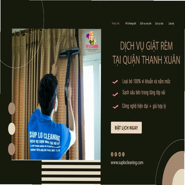 Dịch vụ giặt rèm cửa tại nhà ở quận Thanh Xuân, Hà Nội