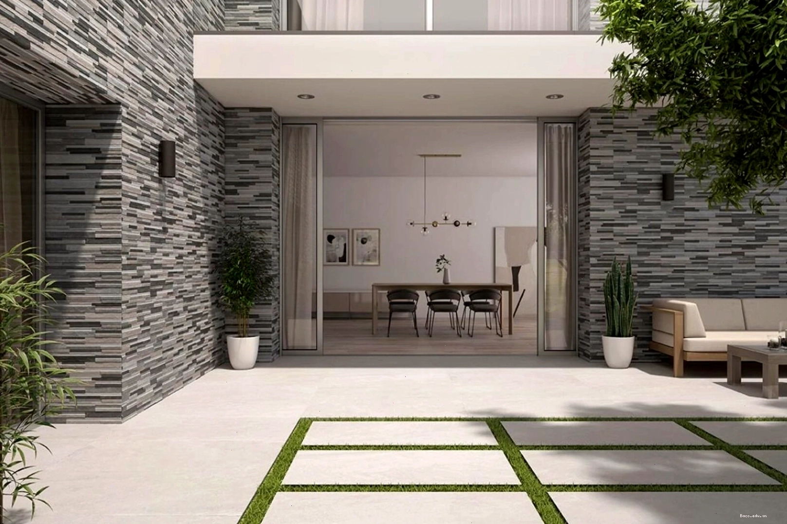 Gạch dán tường ngoại thất chống chịu thời tiết tốt