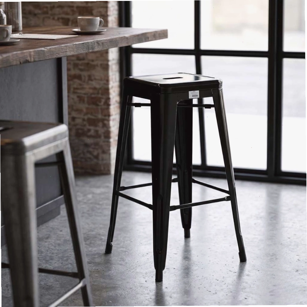 Ghế Bar D-5 khung sắt đen, mang phong cách công nghiệp