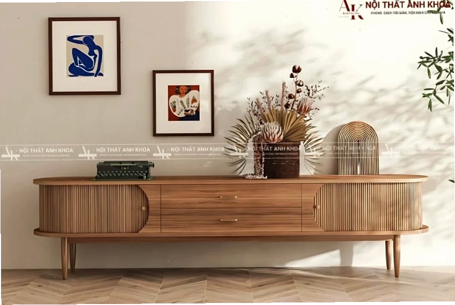 Giải pháp tiết kiệm diện tích với kệ tivi gỗ công nghiệp thông minh