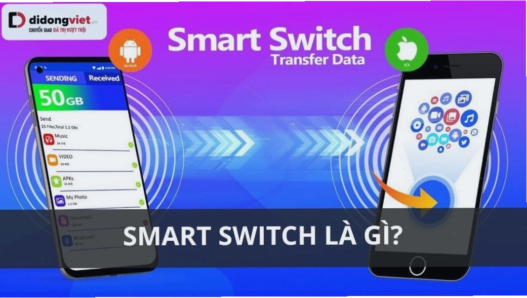 Giao diện chính của ứng dụng Samsung Smart Switch trên điện thoại