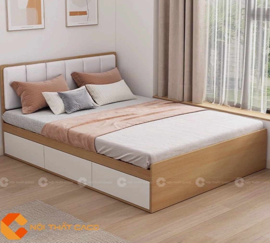 Giường Ngủ Gỗ Công Nghiệp GN117 với gam màu trầm ấm, sang trọng